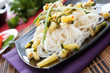 rice noodles with cilantro and beans
