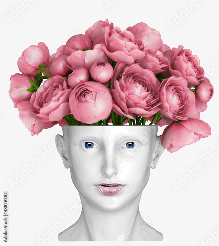 Illustration: head as a vase head as a vase