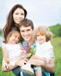 Happy family outdoors