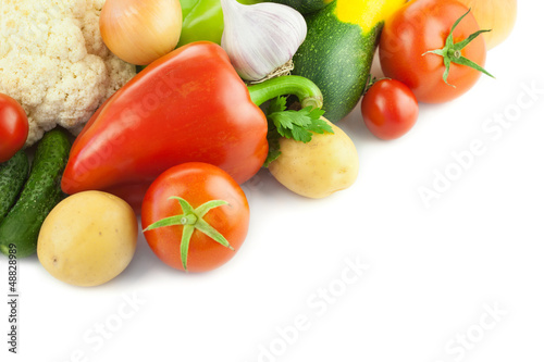 Photo: Fresh Organic Vegetables / on white background Fresh Organic Vegetables / on white background