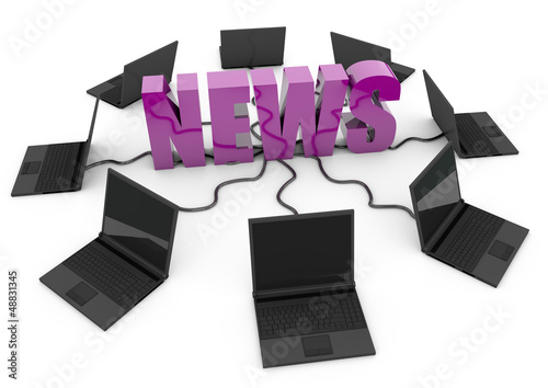 Illustration: News online - purple - News online - purple -
