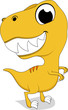 Vector Illustration Of Cute Yellow Rex