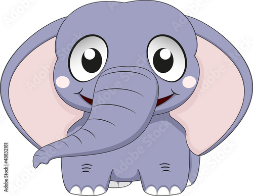 Vector: Vector Illustration Of Cute Elephant Vector Illustration Of Cute Elephant