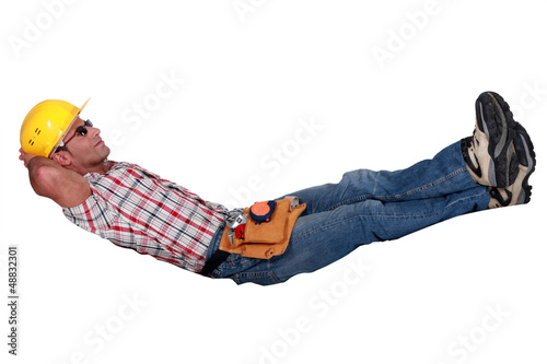 Photo: Builder chilling-out Builder chilling-out
