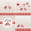 Set of birds background