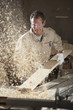 Carpenter working in workshop