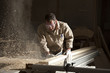 Carpenter working in workshop