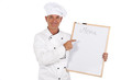 Chef preparing menu