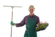 Gardener holding gardening tool