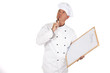 Chef preparing menu