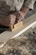 Carpenter working in workshop