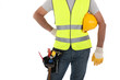 Construction worker wearing hard hat and vest