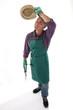 Gardener holding gardening tool