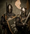 Tow medieval knight in full armour