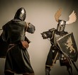 Fight between two medieval knight