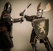 Fight between two medieval knight