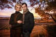Elegant couple against lavender field