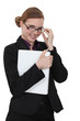 Young businesswoman with playful smile
