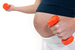 Pregnant woman working out