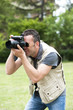 Photographer shooting outdoors