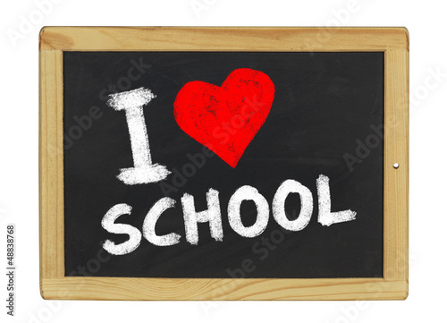 Photo: I love school auf einer Schiefertafel I love school auf einer Schiefertafel
