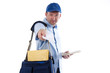 Mailman delivering mail