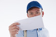 Mailman delivering mail