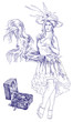 Vaudeville artist dancing - hand drawing