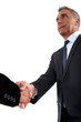 Senior businessman shaking hands