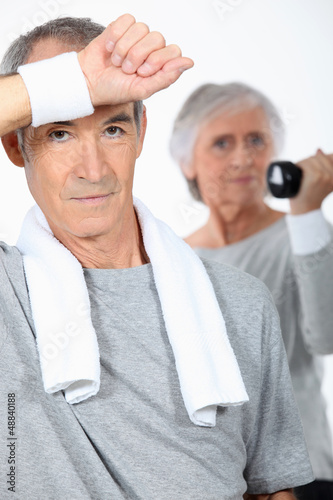 Photo: Elderly couple in the gym Elderly couple in the gym