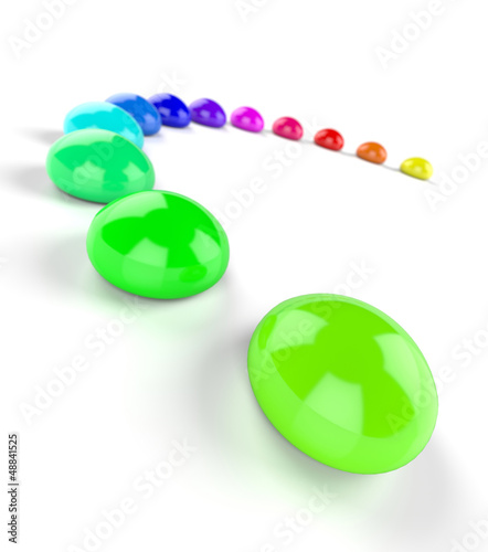 Illustration: 3D Regenbogen Halbkreis aus Farbtropfen 6 3D Regenbogen Halbkreis aus Farbtropfen 6