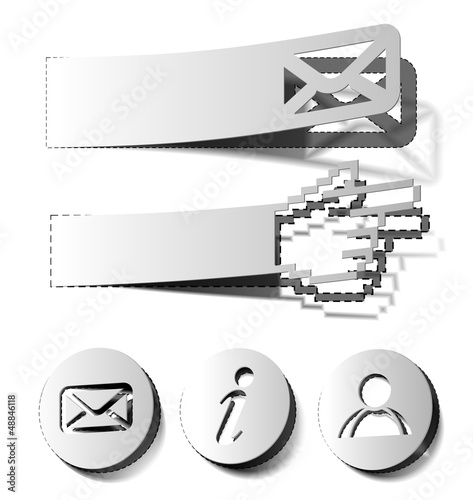 Vector: email, inormation, user stickers & labels design email, inormation, user stickers & labels design