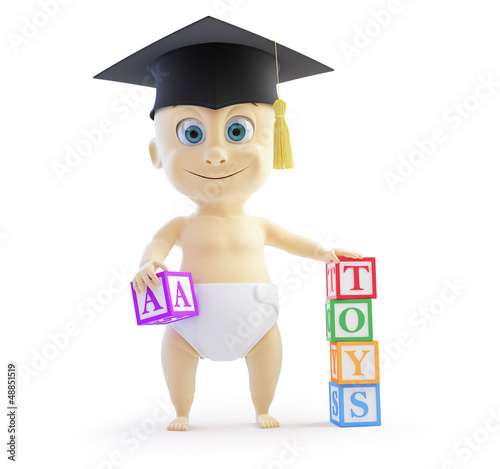 Illustration: baby preschool graduation cap baby preschool graduation cap