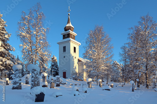 Photo: Vilhelmina Church in winter, Sweden Vilhelmina Church in winter, Sweden