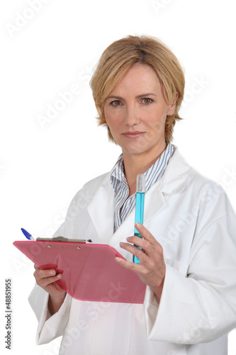 Photo: female doctor with test-tube female doctor with test-tube