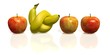 banana with knot between apples