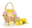 Basket with easter eggs