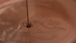Melted chocolate into pool of chocolate in slow motion