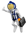 3D white people. Future businessman flying