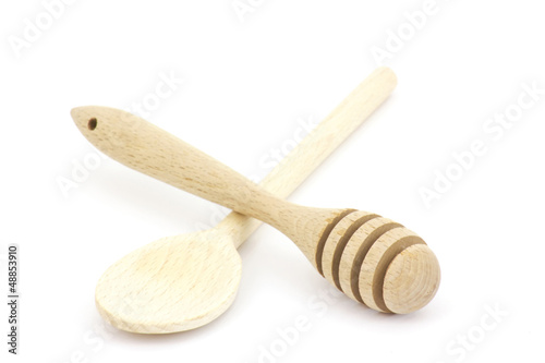 Photo: Wooden honey dipper and spoon Wooden honey dipper and spoon