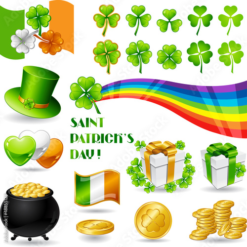 Vector: Collection illustrations of Saint Patrick's Day symbols. Collection illustrations of Saint Patrick's Day symbols.