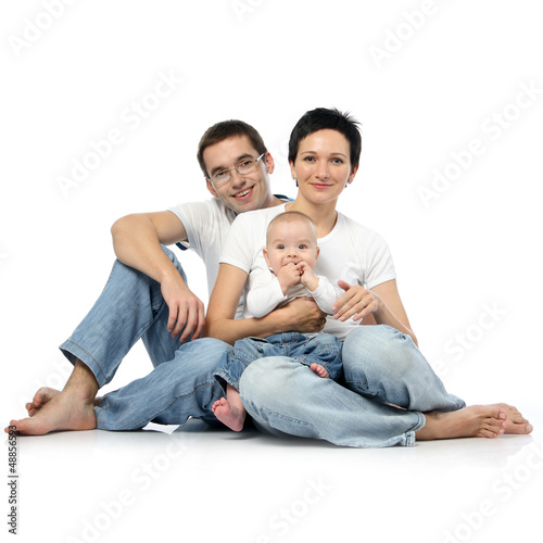 Photo: young parents with child infant young parents with child infant
