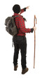 Photo: Adventurer hiker with rod view from back Adventurer hiker with rod view from back