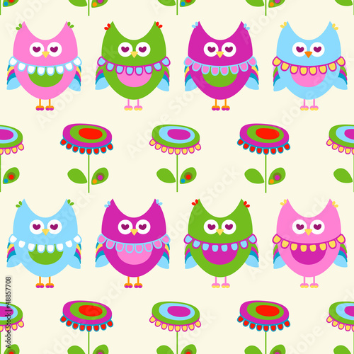 Vector: owls pattern owls pattern