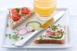 Foto: Sandwiches with quark cheese and vegetables Sandwiches with quark cheese and vegetables