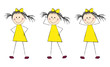 Funny girl in yellow dress