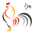 Vector image of an cock on white background