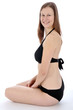 Junge Frau in schwarzem Bikini