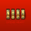 Love Opens Heart. Combination lock.