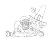 elf leprechaun with beer for saint patrick's day vector